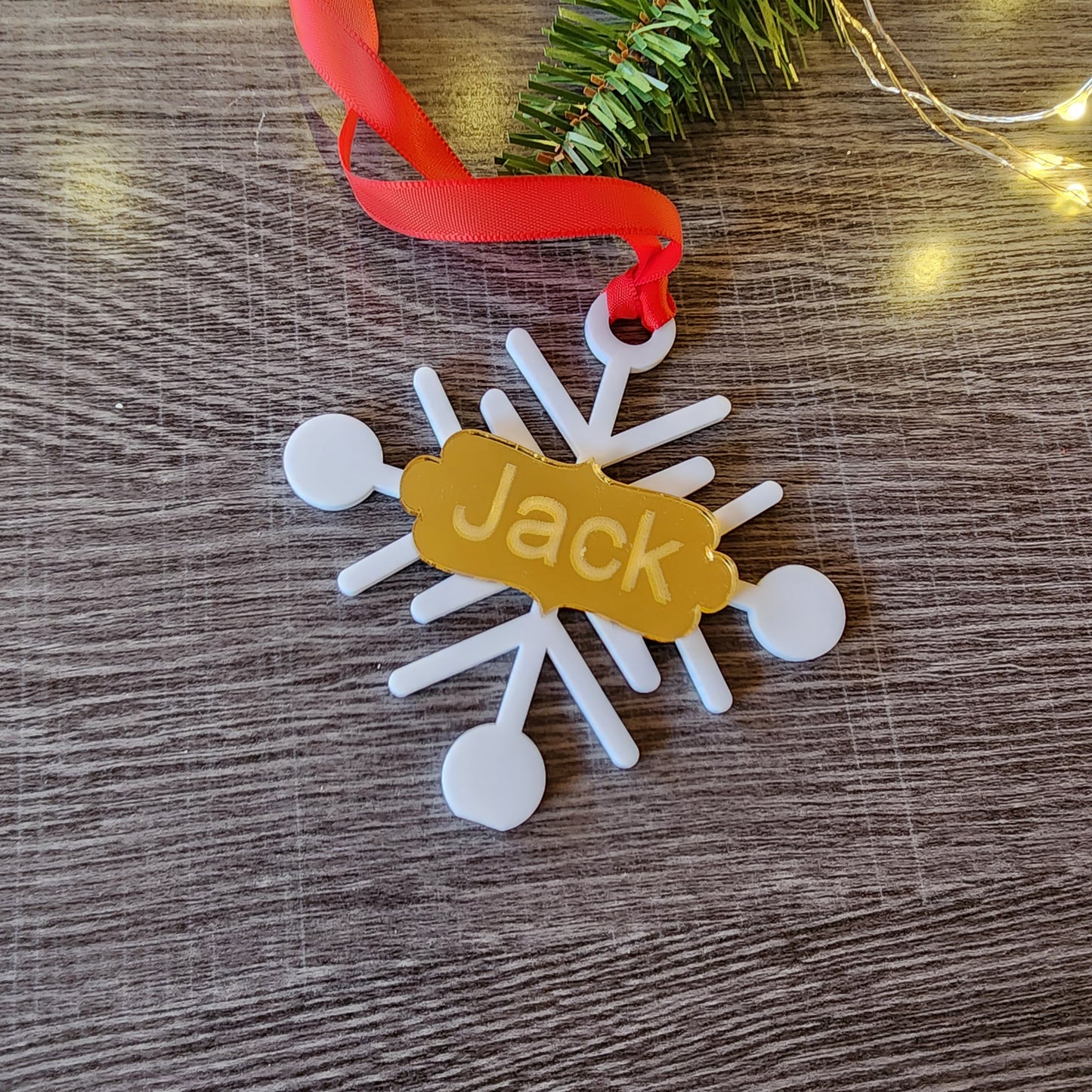 Personalized Snowflake Ornament, Stocking Tag
