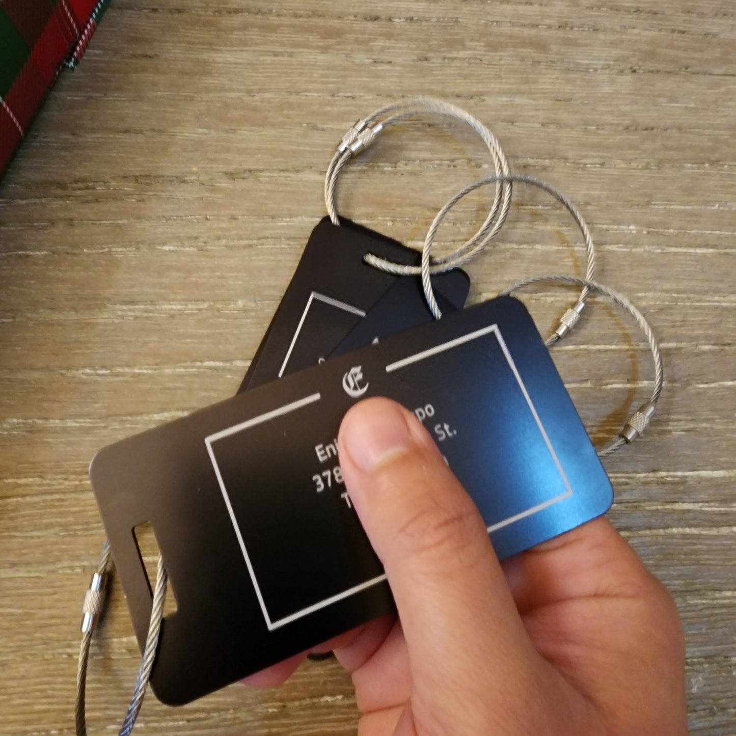 Metal Luggage tags, Black