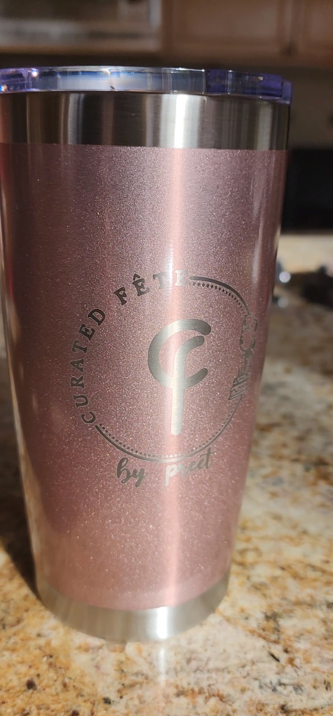 Engraved coffee tumbler