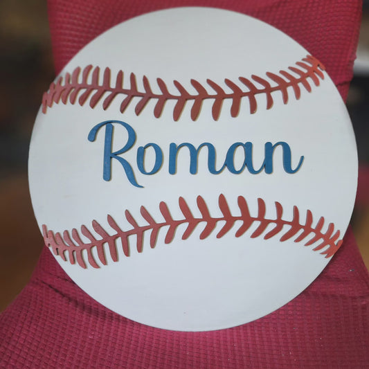 Baseball Theme Room Sign