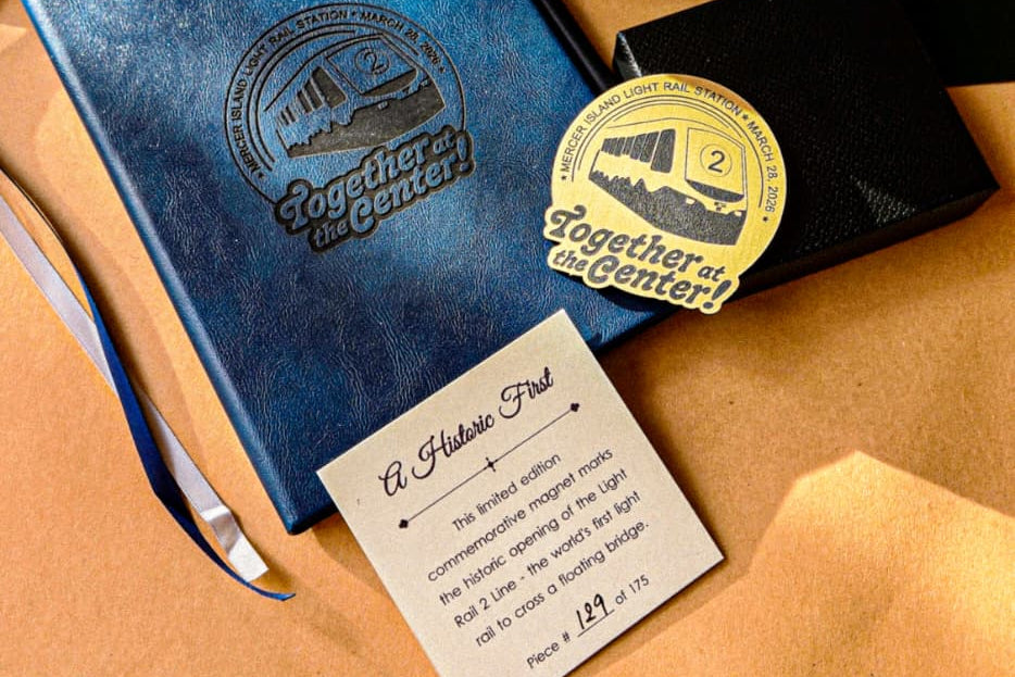 Mercer Islands Commemorative Magnets, Notebooks and Tumblers